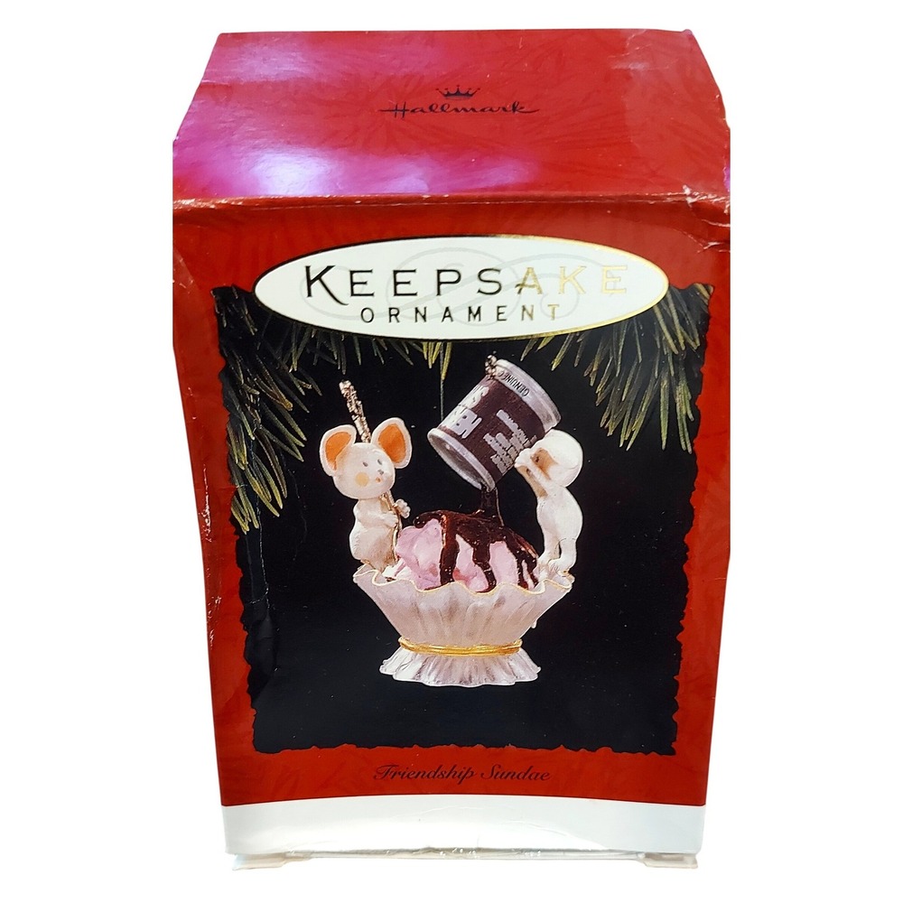 Hallmark Keepsake Ornament Friendship Sundae Mice Hershey Syrup 1994 QX476-6
